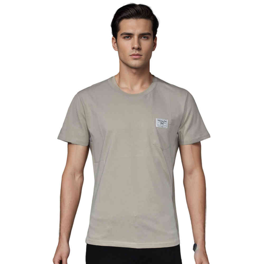 Brown Dior Pocket Patch White Premium Cotton T-shirt