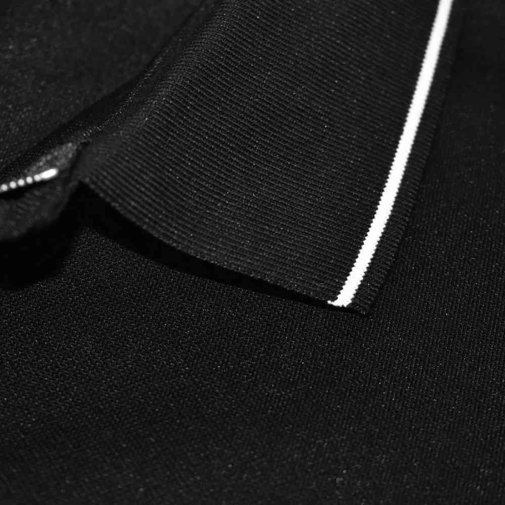 Giorgio Armani Embroidered logo Black Polo T-shirt-4