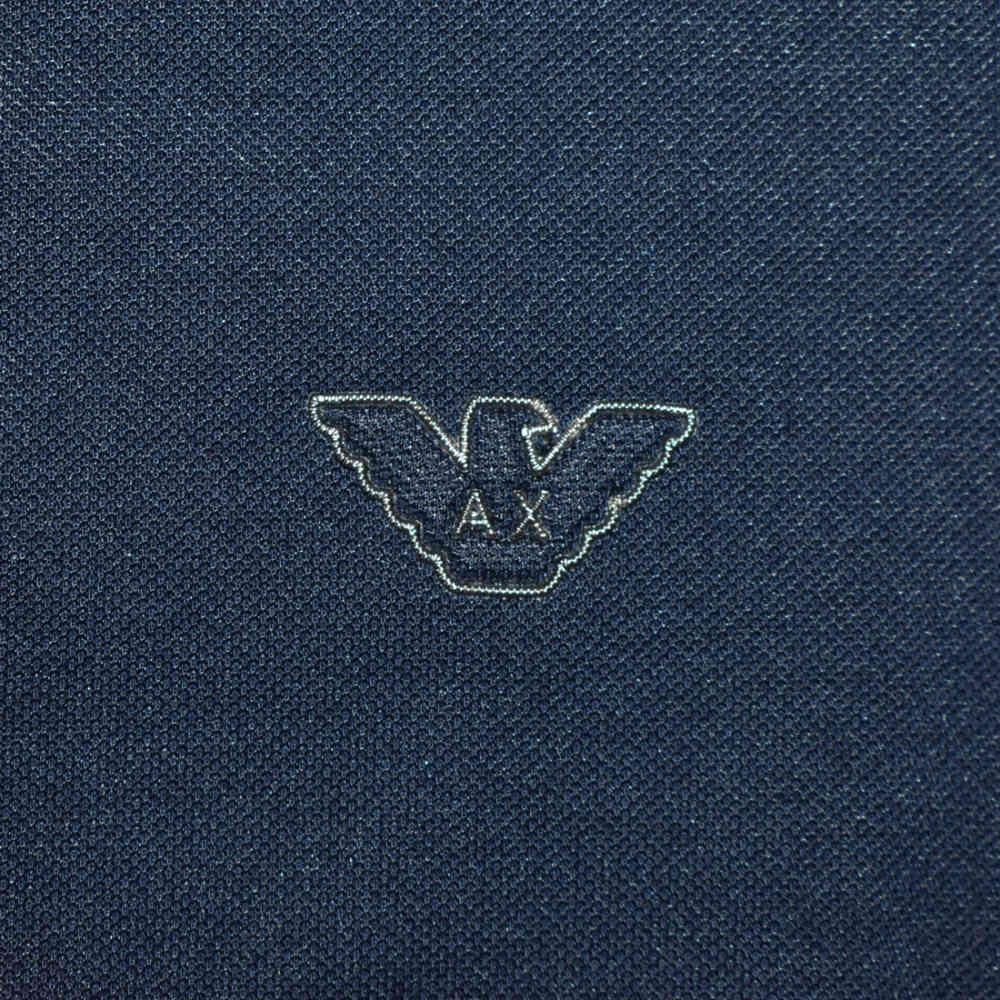 Giorgio Armani Embroidered logo Dark Blue Polo T-shirt-5