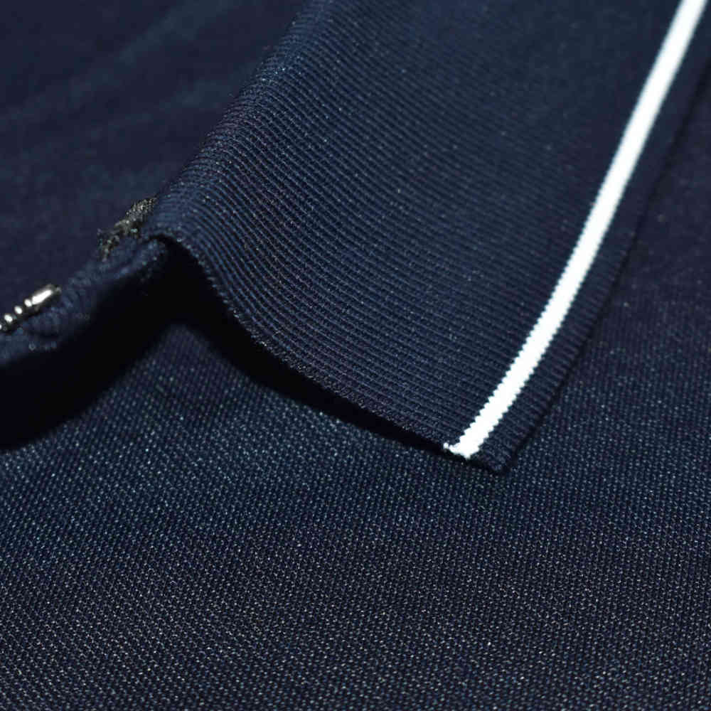 Giorgio Armani Embroidered logo Dark Blue Polo T-shirt-6