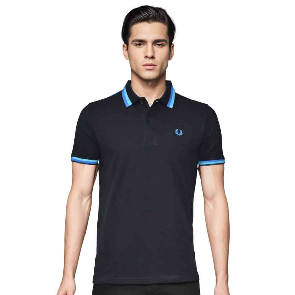 Fred Perry Embroidered logo Black Premium T-shirt-thumb-0