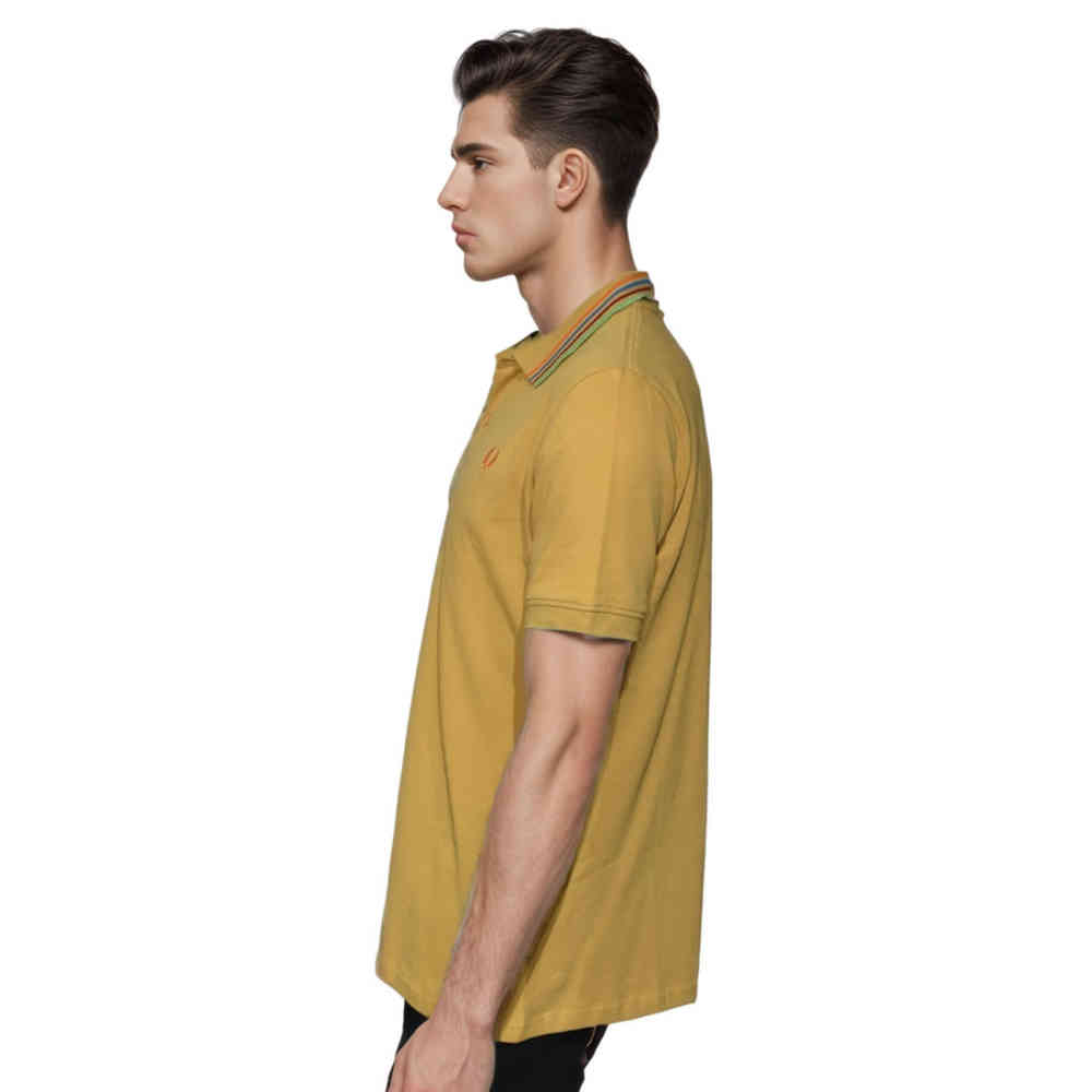 Fred Perry Embroidered logo Mustard Premium T-shirt-thumb-2