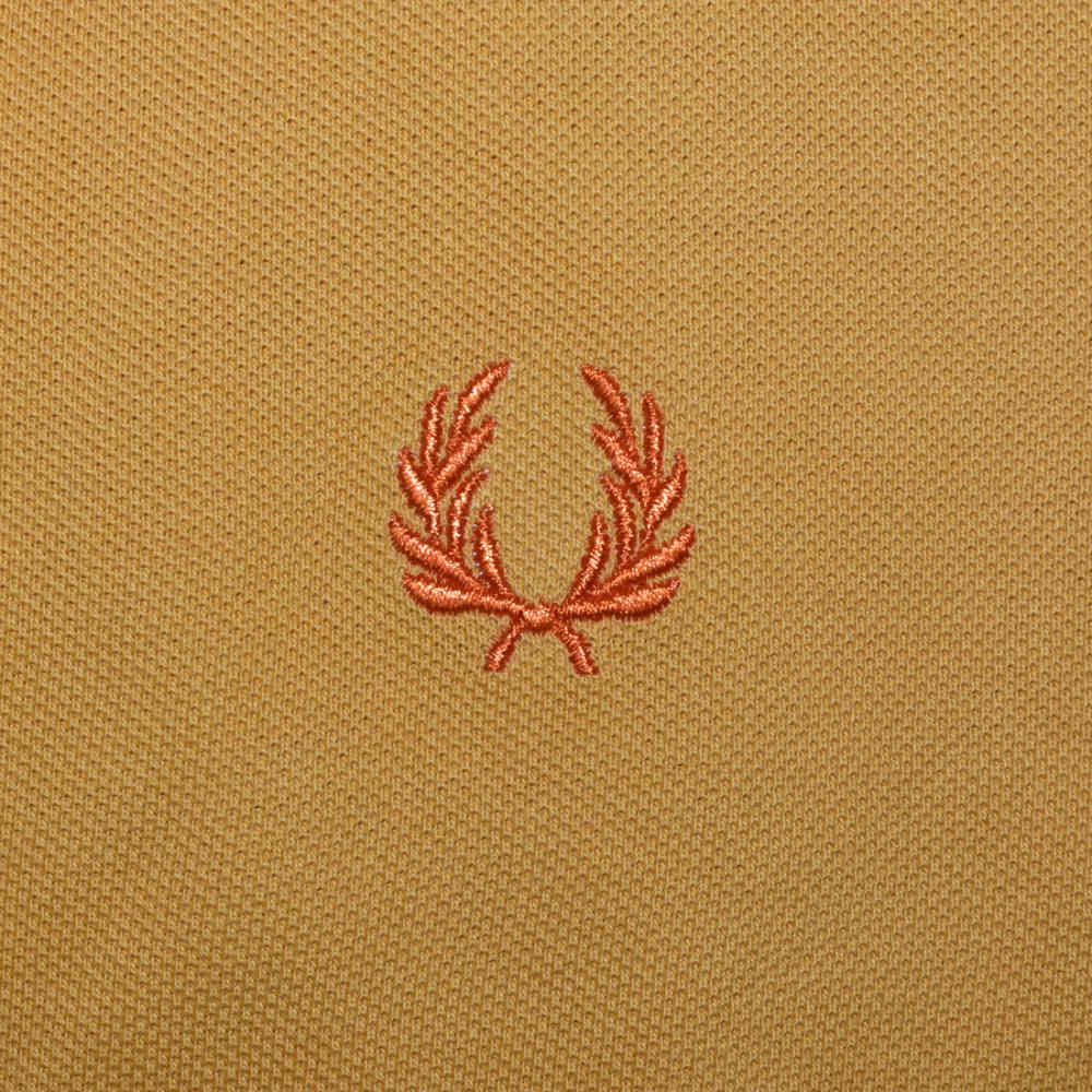 Fred Perry Embroidered logo Mustard Premium T-shirt-thumb-3