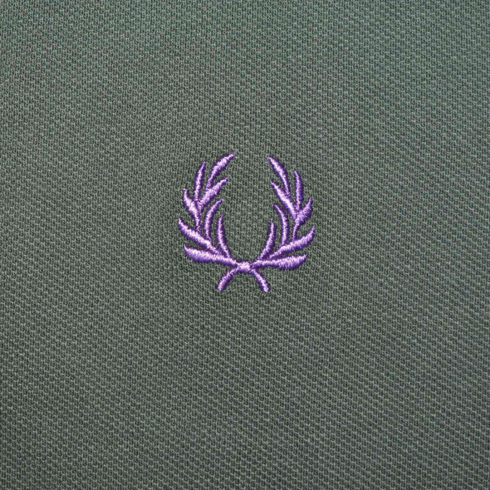 Fred Perry Embroidered logo Olive Premium T-shirt-3
