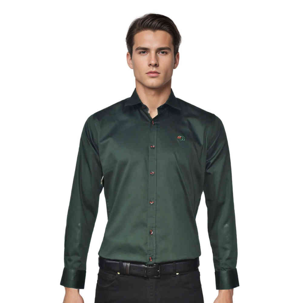 Green Gucci Embroidered logo Dark Grey Premium Luxury Shirt