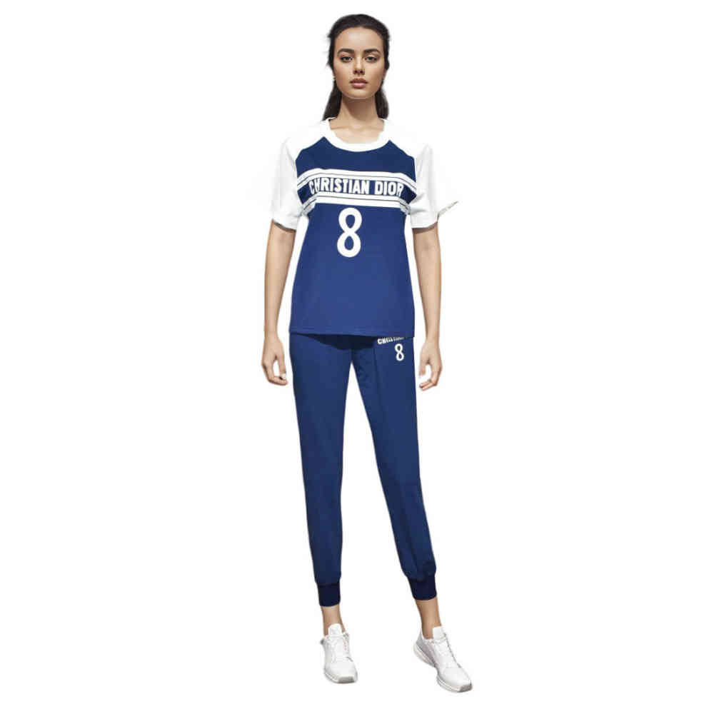 Dior White & Blue Premium Quality Co-Ord Set-1