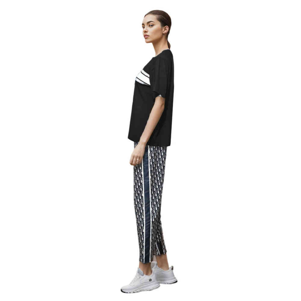 Dior Black Premium Cotton Co-Ord Set-thumb-2