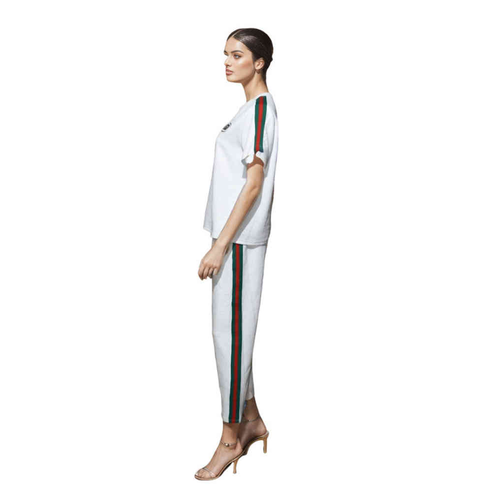 Gucci Embroidered logo White Premium Cotton Co-ord Set-3
