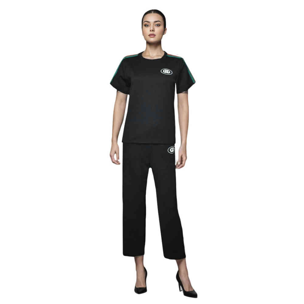 Gucci Embroidered logo Black Cotton Co-ord Set-thumb-0