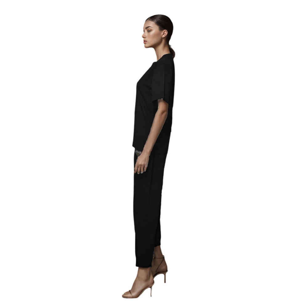 Prada Embroidered Black Premium Co-ord Set-3