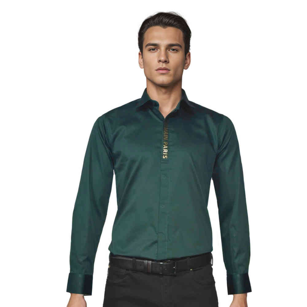 Green Balmain Brown Premium Luxury Cotton Shirt