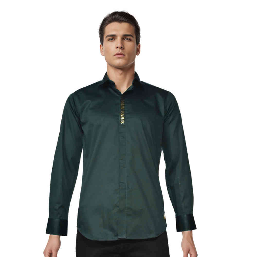 Balmain Green Premium Luxury Cotton Shirt-6