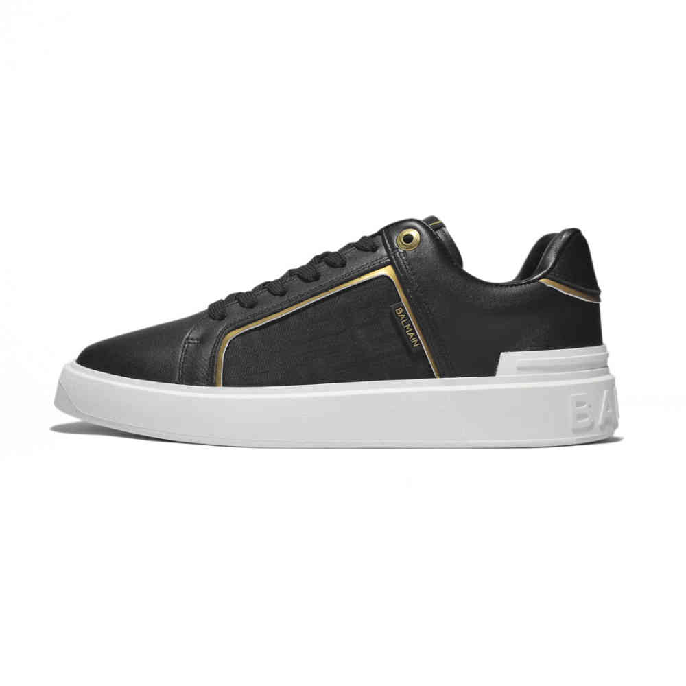 Balmain B-Court Black & White Monogram Sneakers-thumb-0