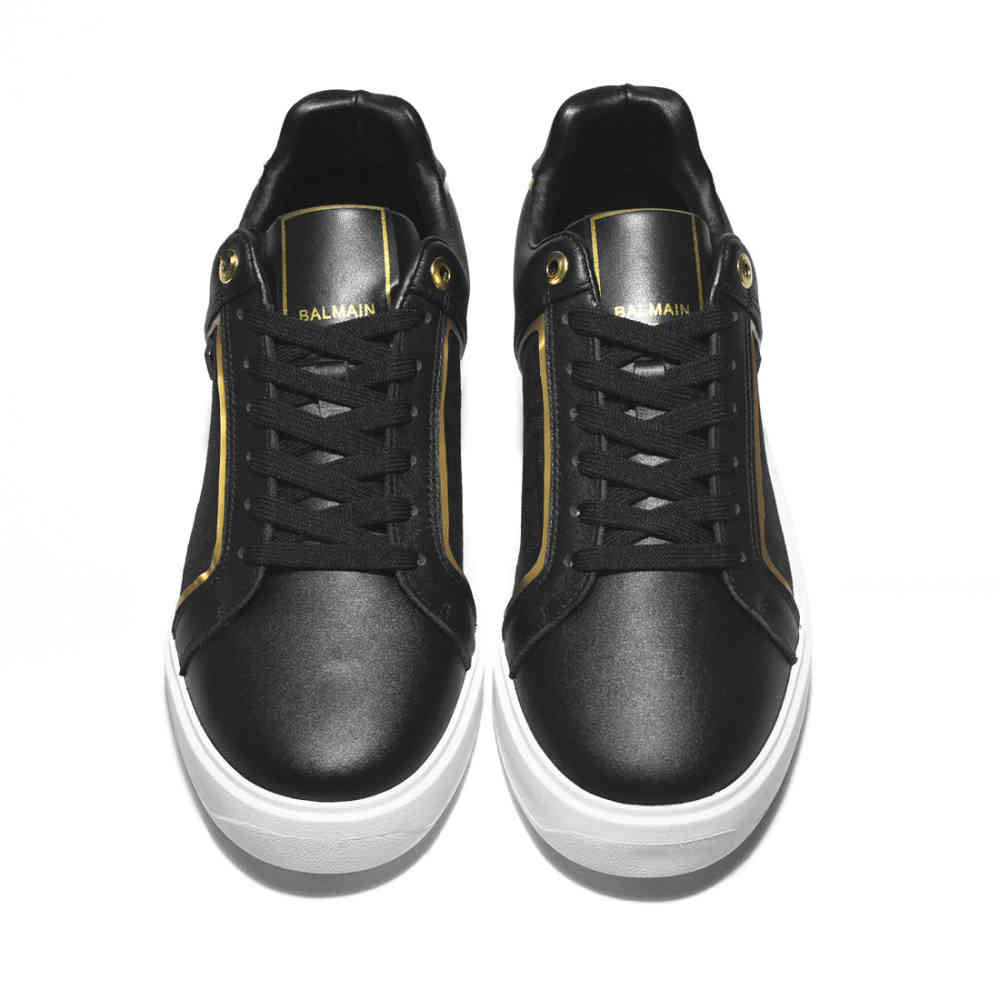 Balmain B-Court Black & White Monogram Sneakers-thumb-3