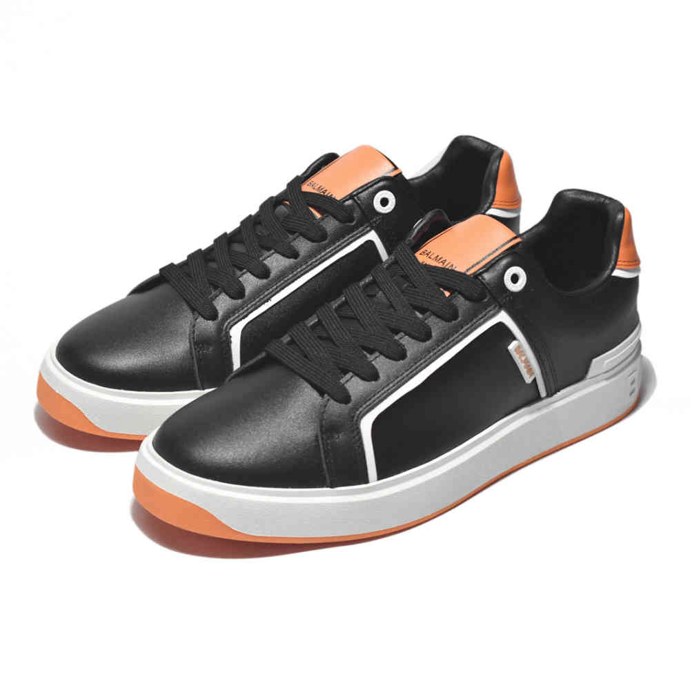 Balmain B-Court Black & Orange Premium Sneakers-thumb-2