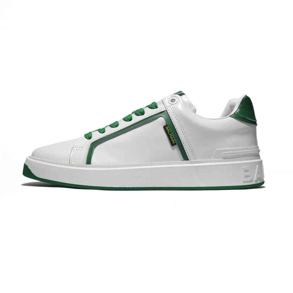 White & Green Balmain B-Court White & Blue Premium Sneakers