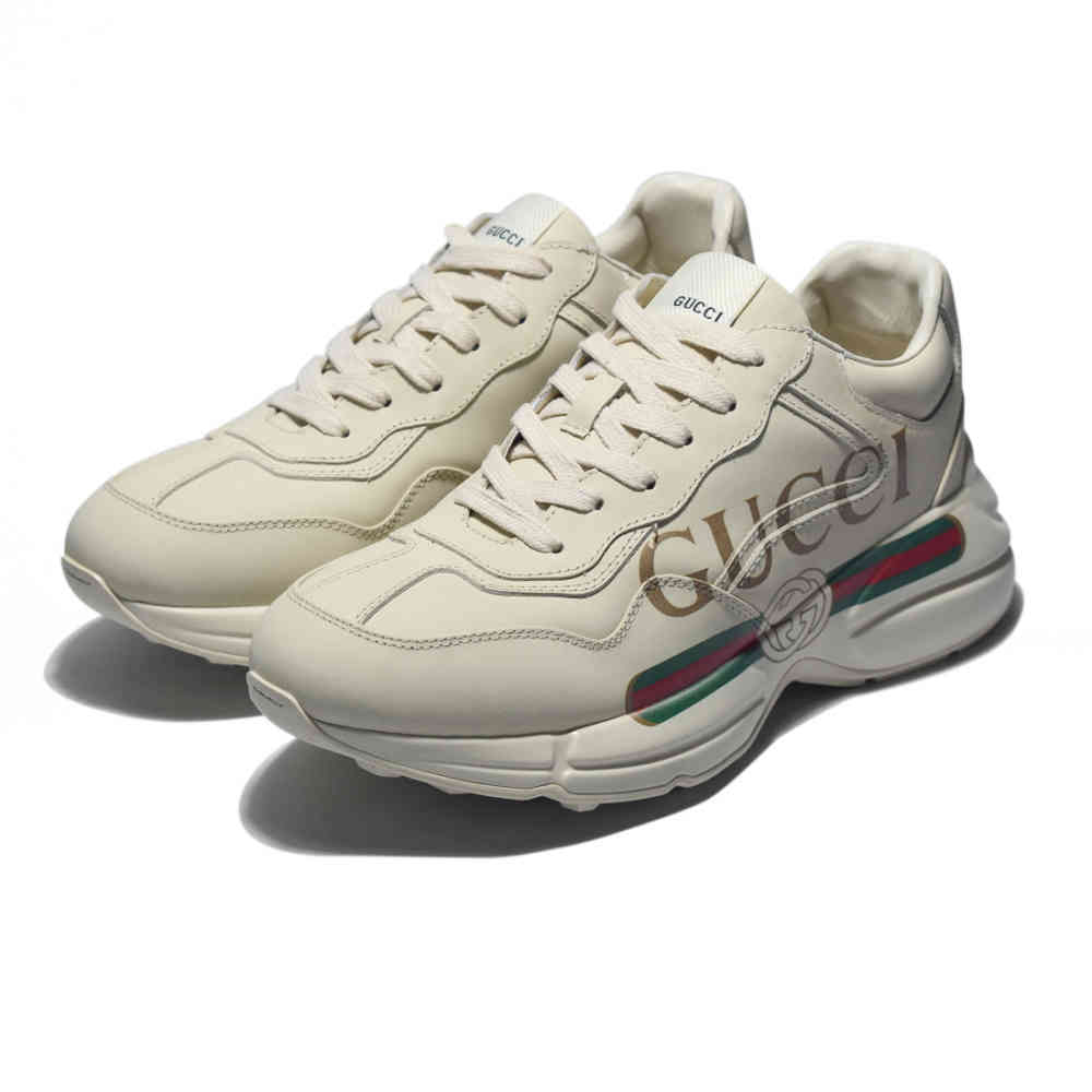 Gucci Cream Rhyton Sneakers-thumb-2