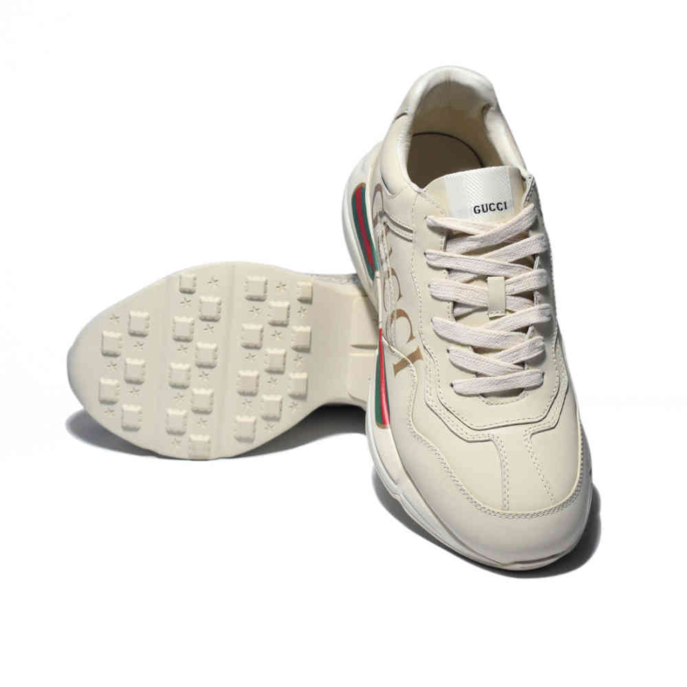 Gucci Cream Rhyton Sneakers-thumb-5