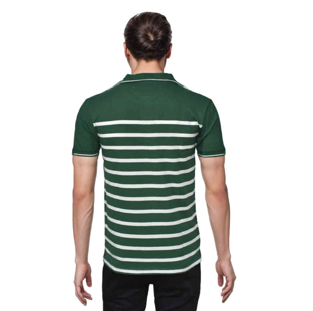 Coach Striped Pique Green Polo T-shirt-1