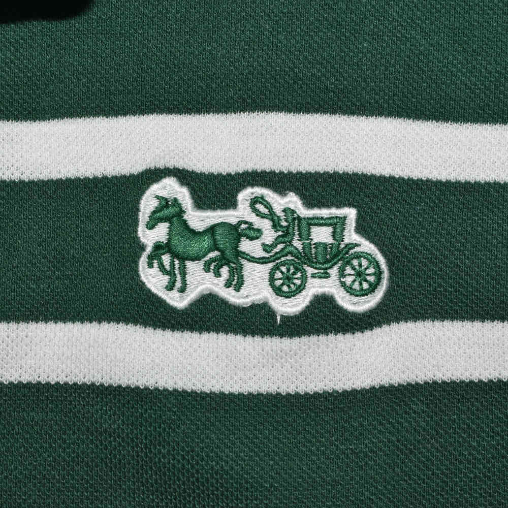 Coach Striped Pique Green Polo T-shirt-3