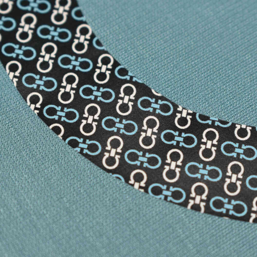 Salvatore Ferragamo Sky Blue Gancini-Print T-shirt-3