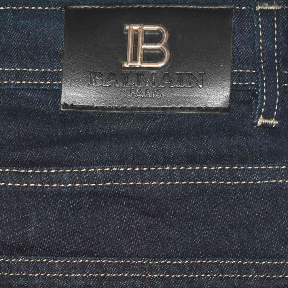 Balmain Blue Premium Logo on Pocket Jeans-4