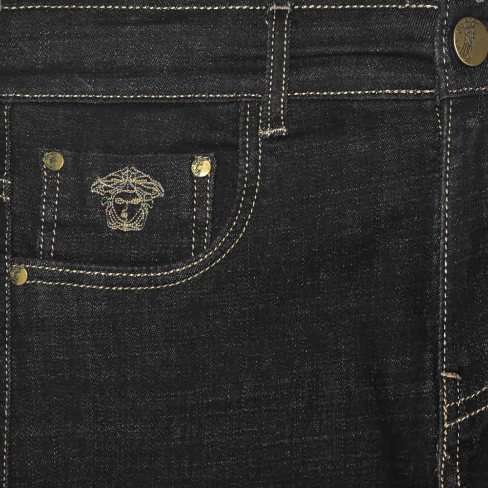 Versace Black Premium Logo Print on Pocket Jeans-2