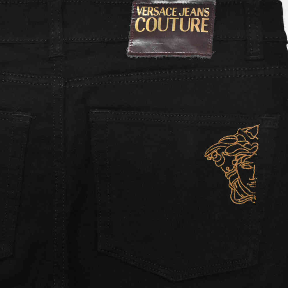 Versace Embroidered logo Black Premium Quality Jeans-3