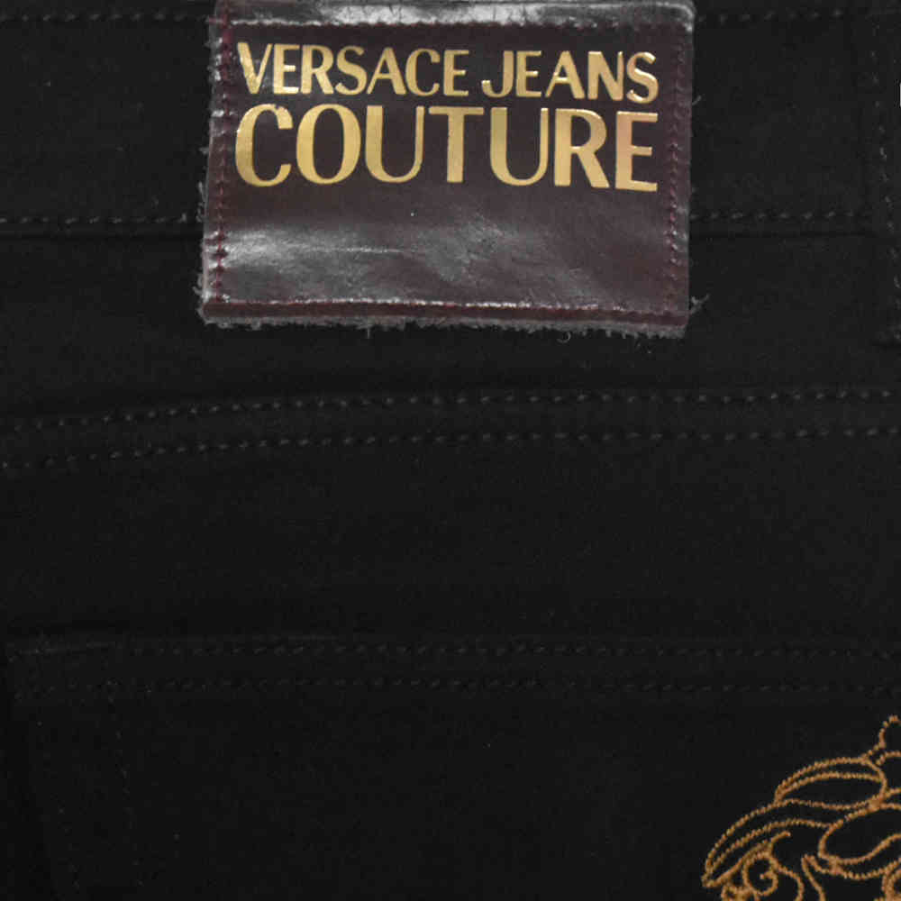 Versace Embroidered logo Black Premium Quality Jeans-4