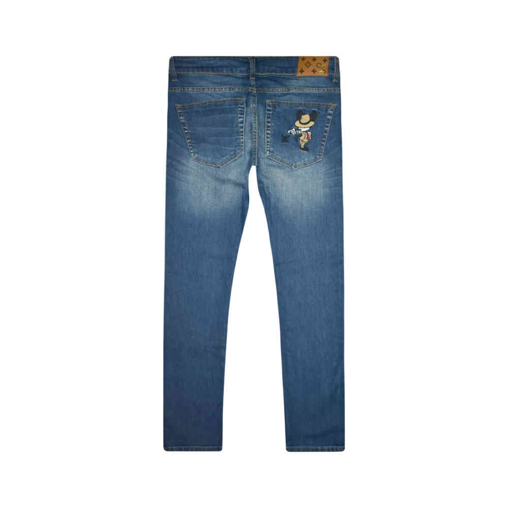 Louis Vuitton Blue Mickey Mouse Premium Jeans-5