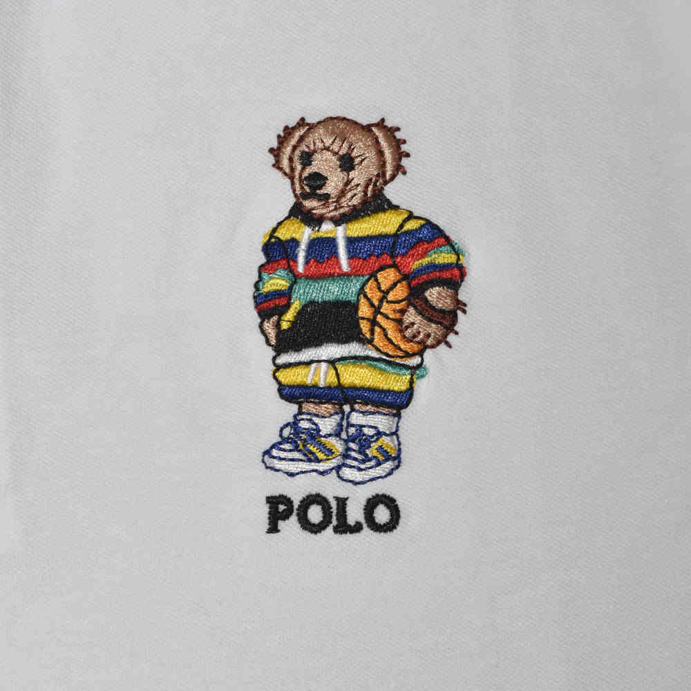 White Bear Embroidered Premium Polo T-shirt-3