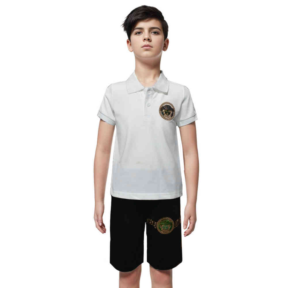 White Versace Black Premium Quality Kids Co-ord Set