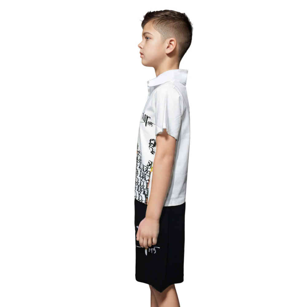 Dior Bee Print White Premium Kids Co-ord Set-thumb-2
