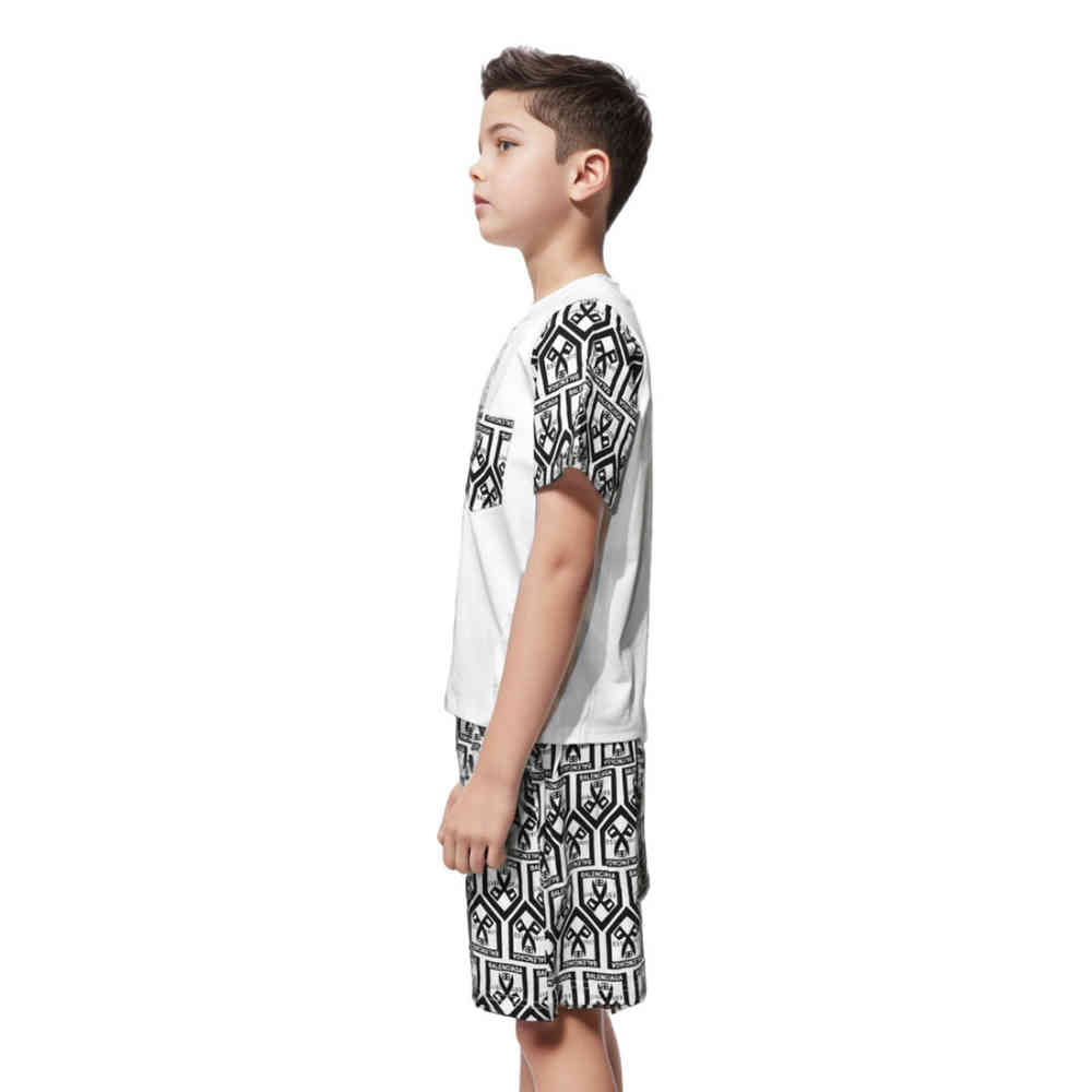Balenciaga White Premium Quality Kids Co-ord Set-thumb-2