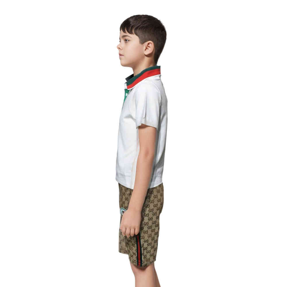 Gucci White Premium Cotton Kids Co-ord Set-2
