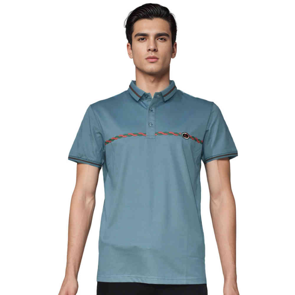 Blue Gucci Black Premium Quality Polo T-shirt