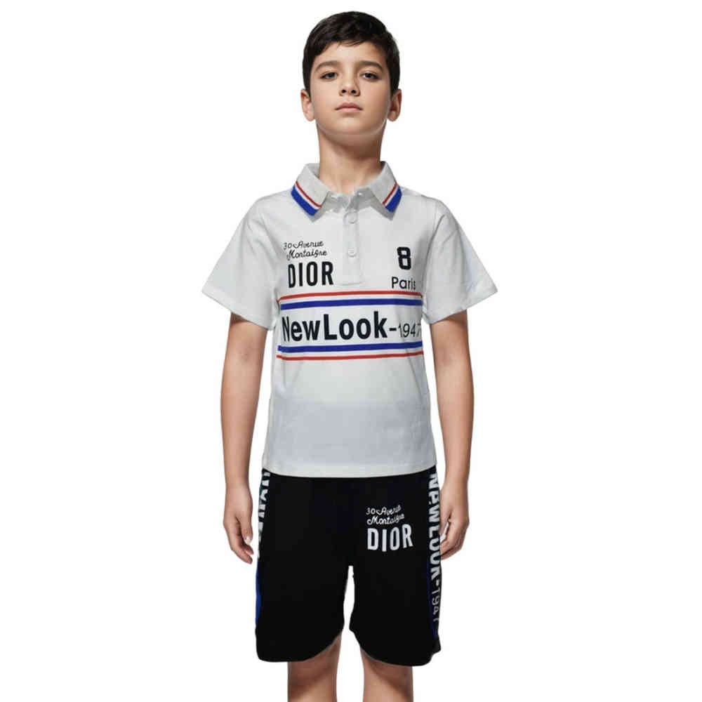 Dior White Premium Quality Kids Co-ord Set-thumb-0