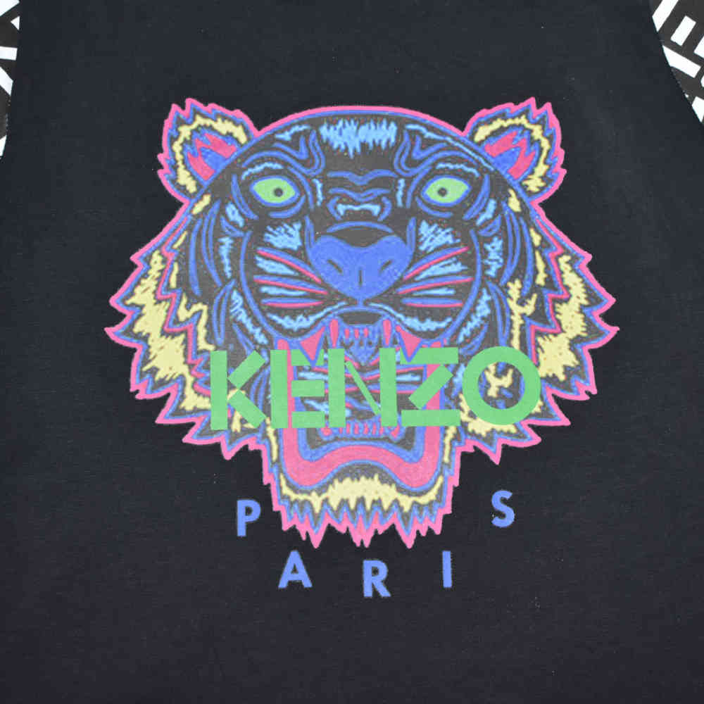 Kenzo Tiger Printed Black Premium Kids Co-ord Set-thumb-3