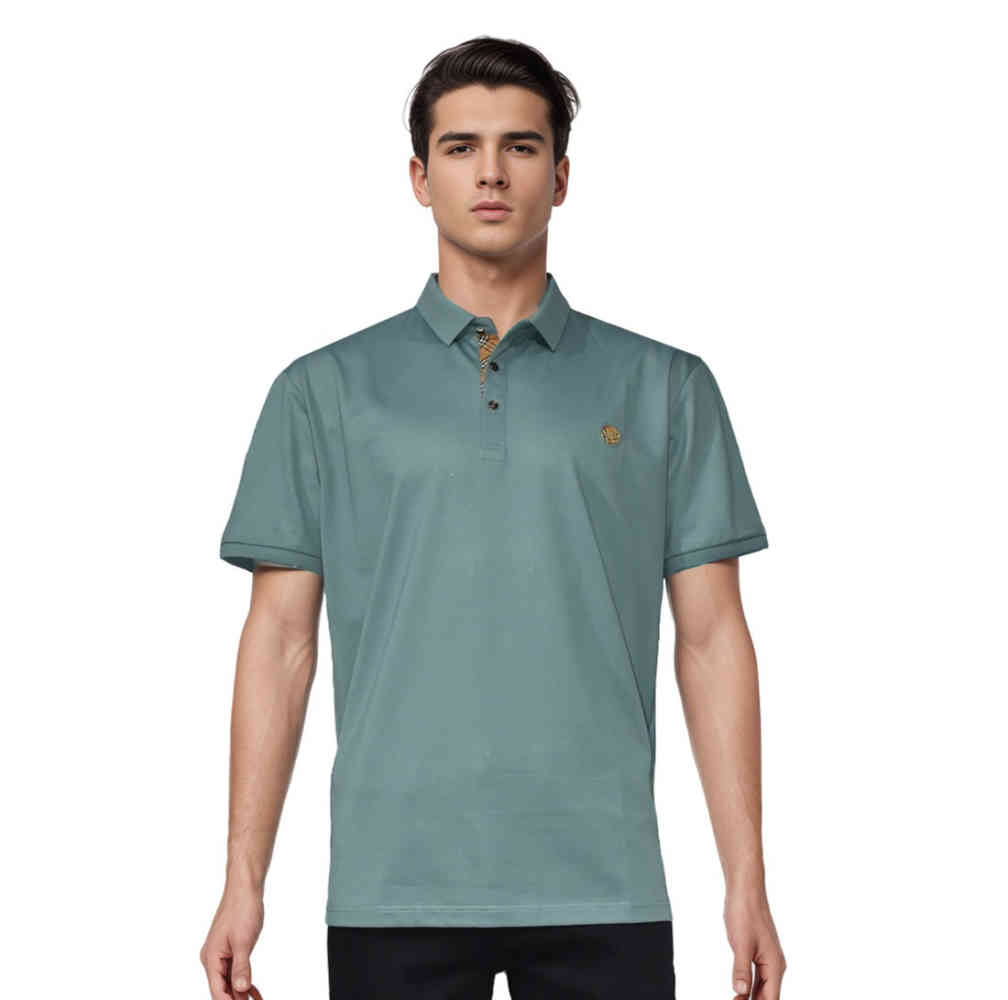 Green Burberry White Premium Quality Polo T-shirt