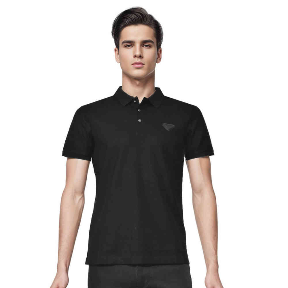 Black Prada White Premium Cotton Polo T-shirt