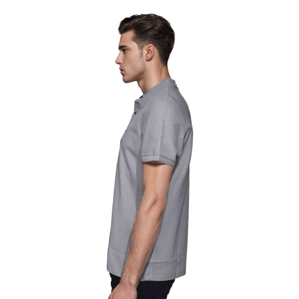 Prada Grey Premium Cotton Polo T-shirt-thumb-2
