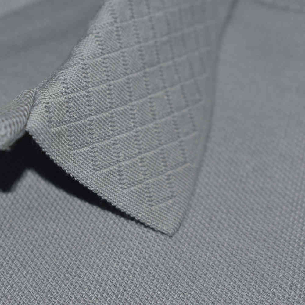 Prada Grey Premium Cotton Polo T-shirt-thumb-4
