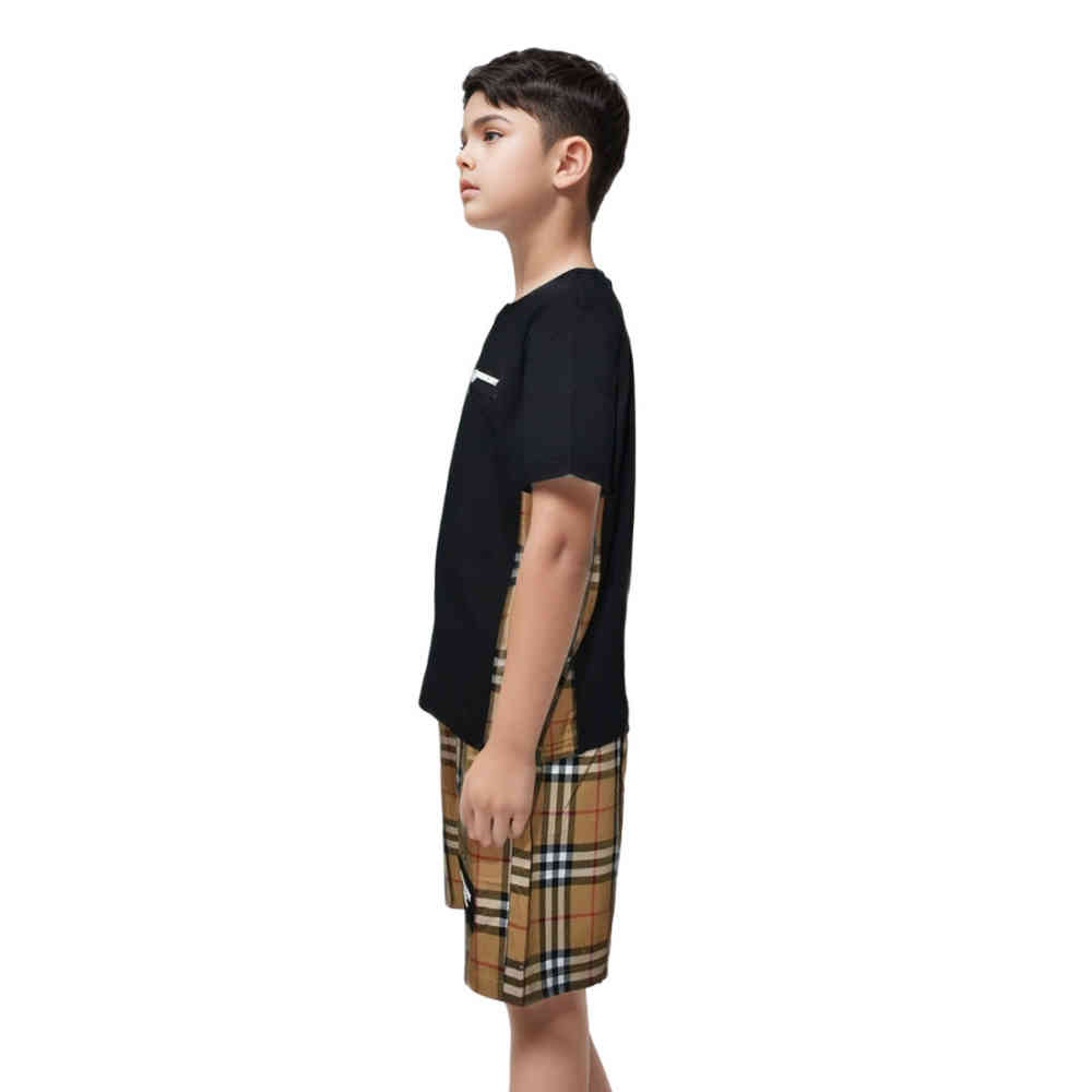 Burberry Checks  Black Premium Quality Kids Co-ord Set-2