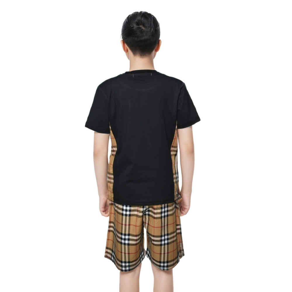 Burberry Checks  Black Premium Quality Kids Co-ord Set-1