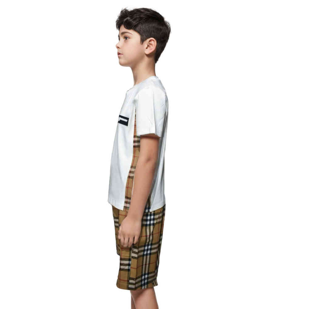 Burberry White Check Premium Kids Co-ord Set-2
