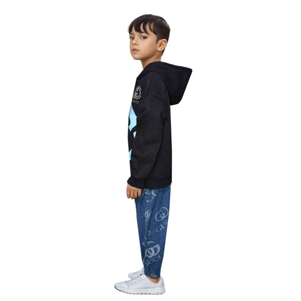 Gucci Printed Black Premium Kids Co-ord Set-2