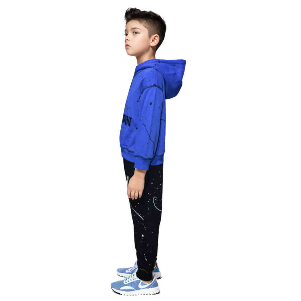 Saint Laurent Embroidered logo Blue Kids Co-ord Set-thumb-2