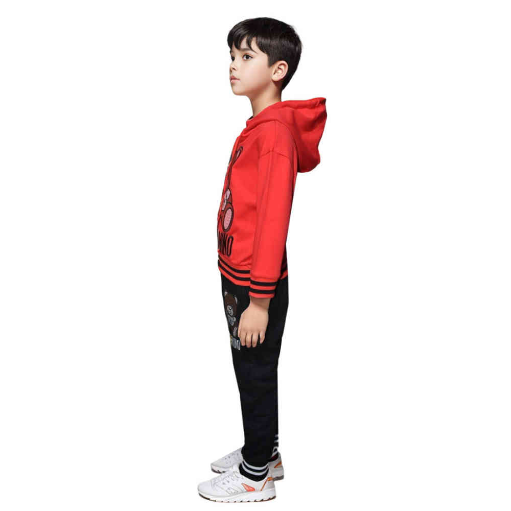 Moschino Red Embroidery Teddy-Bear Kids Co-ord Set-2