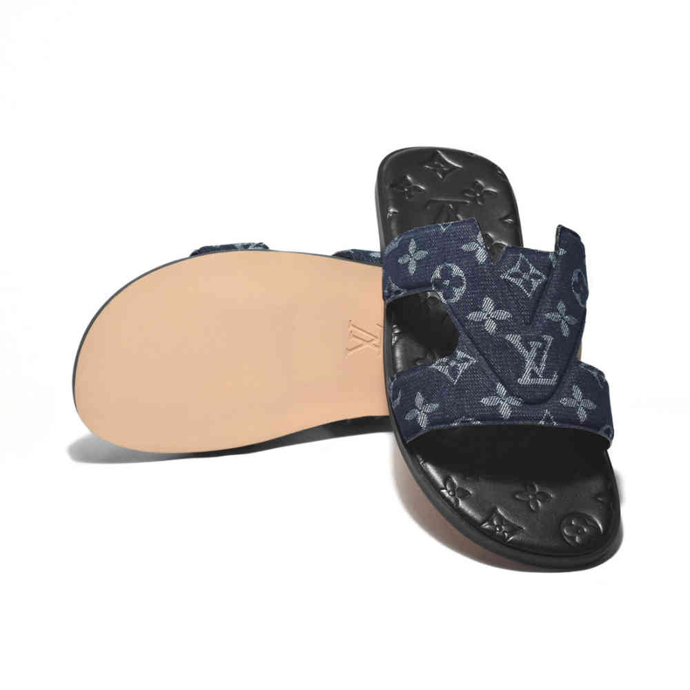 Louis Vuitton Oasis Mule Navy Blue Flip-flops-6
