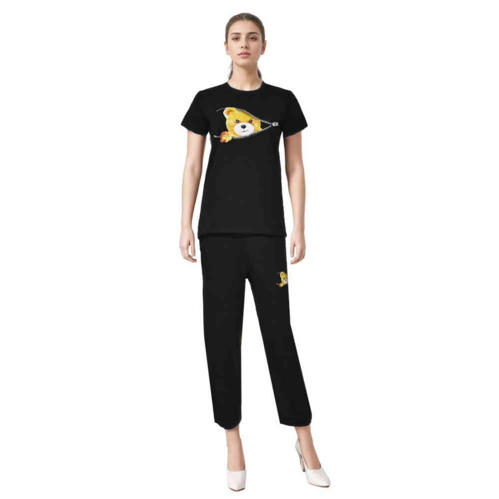 Moschino Black Premium Cotton Co-ord Set-1